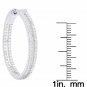 Dolce Giavonna Sterling Silver CZ Two Row Hoop Earrings Default Title