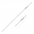 Double Extendable Diamond Cut Cable Chain in 14k White Gold (1.2mm)