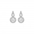 Earrings with Circle and Teardrop Motif with Cubic Zirconia in Sterling Silver Sterling Silver