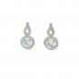 Earrings with Circle and Teardrop Motif with Cubic Zirconia in Sterling Silver Sterling Silver