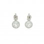 Earrings with Circle and Teardrop Motif with Cubic Zirconia in Sterling Silver Sterling Silver