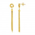 Earrings with Love Knots and Tassels in 14k Yellow Gold Yellow Gold