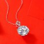 Elegant 10ct Round Moissanite CZ Heart Border 925 Sterling Silver Necklace 10 ct (Product Only)
