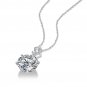 Elegant 10ct Round Moissanite CZ Heart Border 925 Sterling Silver Necklace 10 ct (Product Only)