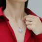 Elegant CZ Border Moissanite Flower 925 Sterling Silver Necklace 5 ct (Product Only)