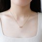 Elegant CZ Lucky Beads 925 Sterling Silver Necklace Yellow Gold