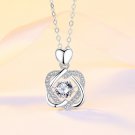Elegant CZ Twisted Heart 925 Sterling Silver DIY Pendant Silver