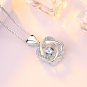 Elegant CZ Twisted Heart 925 Sterling Silver DIY Pendant Silver