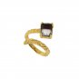 Elegant Geometry Fading CZ 925 Sterling Silver Adjustable Ring Rhodium