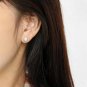 Elegant Oval Created Opal 925 Sterling Silver Stud Earrings Silver