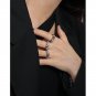 Elegant Oval CZ Wide 925 Sterling Silver Adjustable Ring Yellow Gold & Red CZ