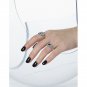 Elegant Purple Oval CZ Eye 925 Sterling Silver Adjustable Ring Rhodium
