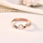 Elegant Shell Pearl Mermaid Tail CZ 925 Sterling Silver Adjustable Ring Rose Gold