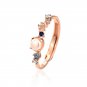 Elegant Shell Pearl Mermaid Tail CZ 925 Sterling Silver Adjustable Ring Rose Gold