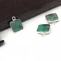Emerald Charms; Gemstone Charms; Sterling Silver CharmsBracelet Charms 14X11mm 1 Pc Default Title