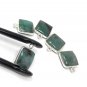 Emerald Charms; Gemstone Charms; Sterling Silver CharmsBracelet Charms 14X11mm 1 Pc Default Title