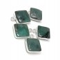 Emerald Charms; Gemstone Charms; Sterling Silver CharmsBracelet Charms 14X11mm 1 Pc Default Title