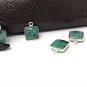 Emerald Charms; Gemstone Charms; Sterling Silver CharmsBracelet Charms 14X11mm 1 Pc Default Title