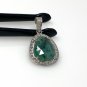 Emerald Diamond Pendant; NMay Birthstone Pendant Pave Diamond Pendant 1.10' x 0.75' Default Title