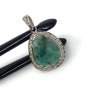 Emerald Diamond Pendant; NMay Birthstone Pendant Pave Diamond Pendant 1.10' x 0.75' Default Title