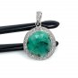 Emerald Diamond Pendant; NMay Birthstone Pendant Pave Diamond Pendant 1.15' x 0.75' Default Title