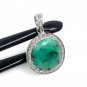Emerald Diamond Pendant; NMay Birthstone Pendant Pave Diamond Pendant 1.15' x 0.75' Default Title