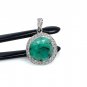 Emerald Diamond Pendant; NMay Birthstone Pendant Pave Diamond Pendant 1.15' x 0.75' Default Title