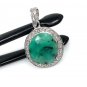 Emerald Diamond Pendant; NMay Birthstone Pendant Pave Diamond Pendant 1.15' x 0.75' Default Title