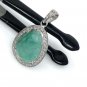 Emerald Diamond Pendant; NMay Birthstone Pendant Pave Diamond Pendant 1.20' x 0.70' Default Title
