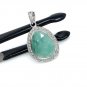Emerald Diamond Pendant; NMay Birthstone Pendant Pave Diamond Pendant 1.20' x 0.70' Default Title