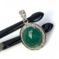 Emerald Diamond Pendant; NMay Birthstone Pendant Pave Diamond Pendant 1.20' x 0.75' Default Title