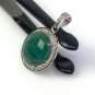 Emerald Diamond Pendant; NMay Birthstone Pendant Pave Diamond Pendant 1.20' x 0.75' Default Title