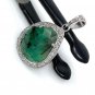 Emerald Diamond Pendant; NMay Birthstone Pendant Pave Diamond Pendant 1.20' x 0.80' Default Title