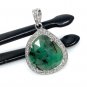 Emerald Diamond Pendant; NMay Birthstone Pendant Pave Diamond Pendant 1.20' x 0.80' Default Title