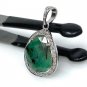Emerald Diamond Pendant; NMay Birthstone Pendant Pave Diamond Pendant 1.20' x 0.80' Default Title