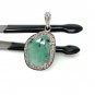 Emerald Diamond Pendant; NMay Birthstone Pendant Pave Diamond Pendant 1.25' x 0.75' Default Title