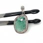 Emerald Diamond Pendant; NMay Birthstone Pendant Pave Diamond Pendant 1.25' x 0.75' Default Title