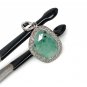 Emerald Diamond Pendant; NMay Birthstone Pendant Pave Diamond Pendant 1.25' x 0.75' Default Title