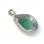 Emerald Diamond Pendant; NMay Birthstone Pendant Pave Diamond Pendant 1.25' x 0.75' Default Title