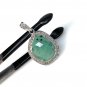 Emerald Diamond Pendant; NMay Birthstone Pendant Pave Diamond Pendant 1.25' x 0.75' Default Title