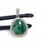 Emerald Diamond Pendant; NMay Birthstone Pendant Pave Diamond Pendant 1.25' x 0.75' Default Title