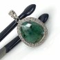 Emerald Diamond Pendant; NMay Birthstone Pendant Pave Diamond Pendant 1.25' x 0.75' Default Title