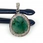 Emerald Diamond Pendant; NMay Birthstone Pendant Pave Diamond Pendant 1.25' x 0.75' Default Title
