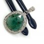 Emerald Diamond Pendant; NMay Birthstone Pendant Pave Diamond Pendant 1.25' x 0.75' Default Title