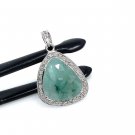 Emerald Diamond Pendant; NMay Birthstone Pendant Pave Diamond Pendant 1.25' x 0.80' Default Title