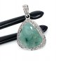 Emerald Diamond Pendant; NMay Birthstone Pendant Pave Diamond Pendant 1.25' x 0.80' Default Title