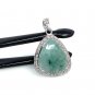 Emerald Diamond Pendant; NMay Birthstone Pendant Pave Diamond Pendant 1.25' x 0.80' Default Title