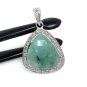 Emerald Diamond Pendant; NMay Birthstone Pendant Pave Diamond Pendant 1.25' x 0.80' Default Title