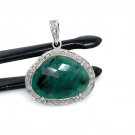 Emerald Diamond Pendant; NatuMay Birthstone Pendant Pave Diamond Pendant 1.25' x 1' Default Title
