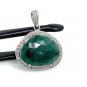 Emerald Diamond Pendant; NatuMay Birthstone Pendant Pave Diamond Pendant 1.25' x 1' Default Title